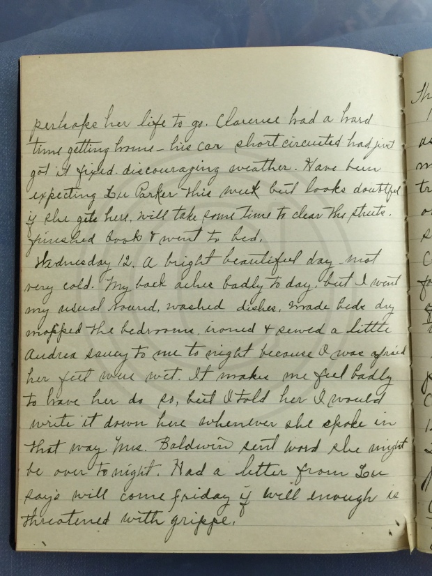 1927.01.11-12 - Annie F Morris diary